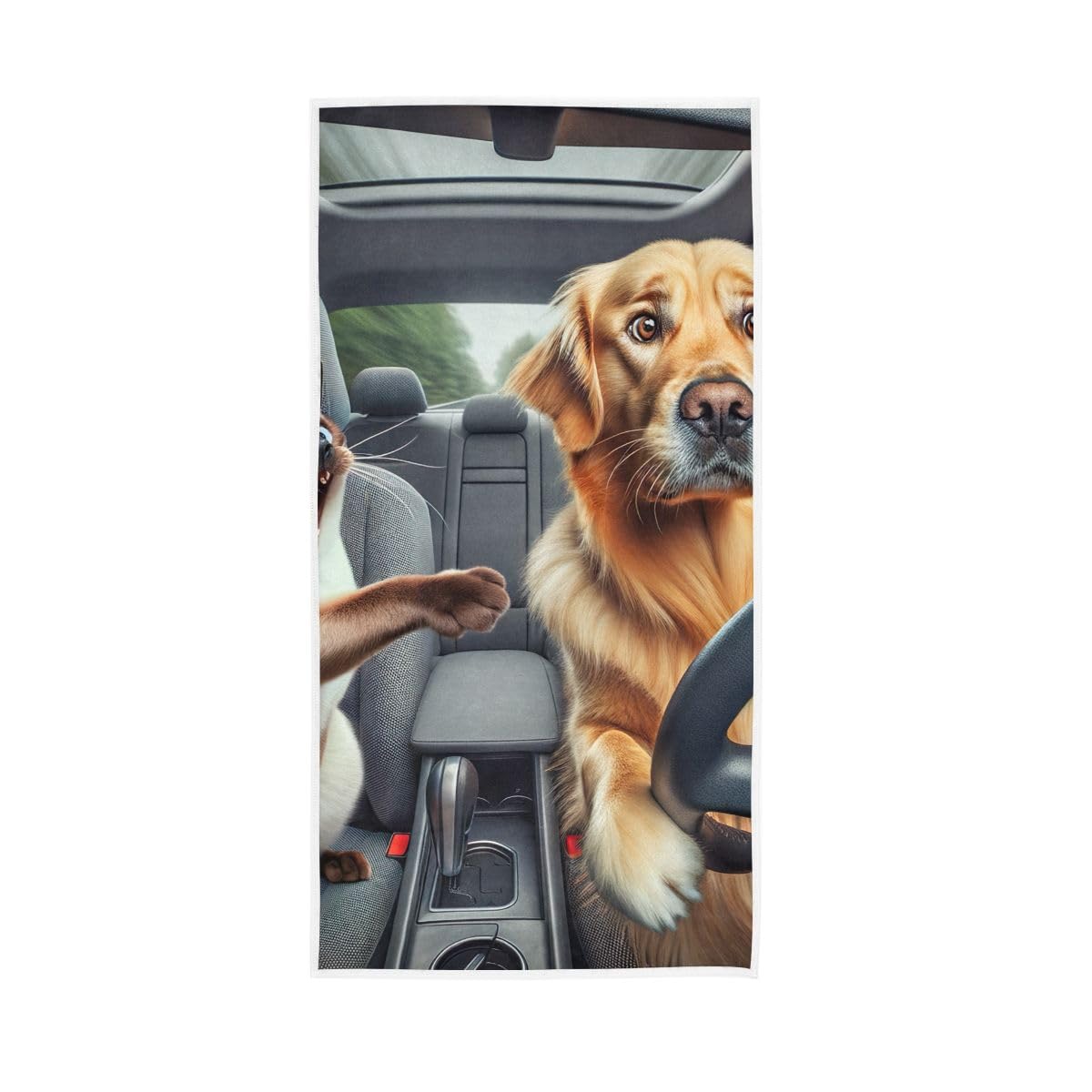HUYGD Grumpy Co Pilot Cat Hand Towel, Shower Towels for Bathroom, Gym, Hotel, Spa 15 x 30 Inches