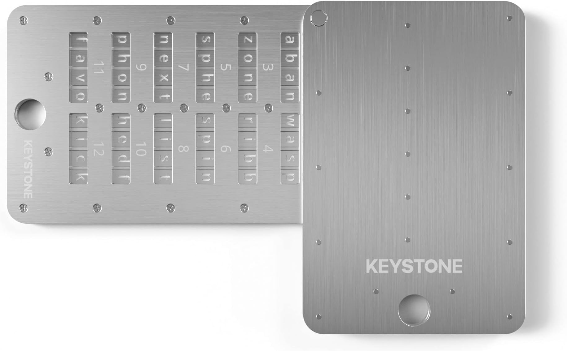 Crypto Capsule Metal Wallet, Cold Storage Backup, 24 Words Bitcoin Key Phrase Storage, 304 Steel Plate, Compatible with All BIP39 Wallets (Keystone Tablet Plus)