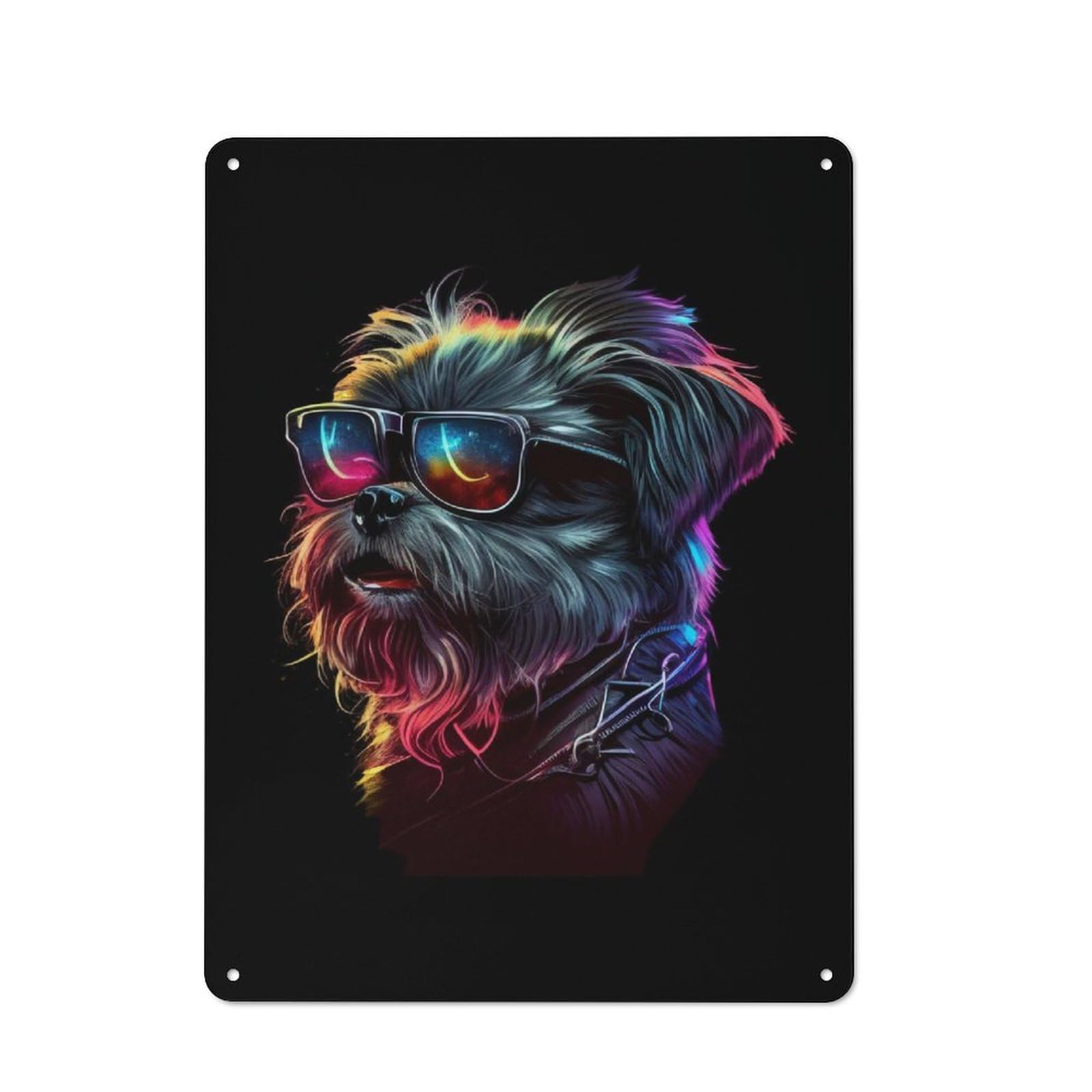 Junmoney Brussels Griffon Retro Tin Wall Plaque 40X30cm Featuring For Pub Or Café, New-Space Wall Decor For Pub Decor Enthusiasts