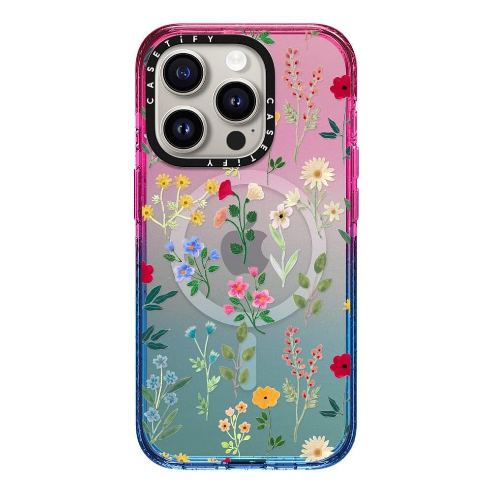 CASETiFY Impact Case for iPhone 15 Pro [4X Military Grade Drop Tested / 8.2ft Drop Protection/Compatible with Magsafe] - Flower Prints - Spring