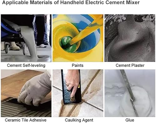 Miniatura 7 de ATO Mezclador de cemento eléctrico de 110 V 1800 W, paleta doble portátil, mezclador de hormigón de mortero de mano con varilla M14 para mezclar