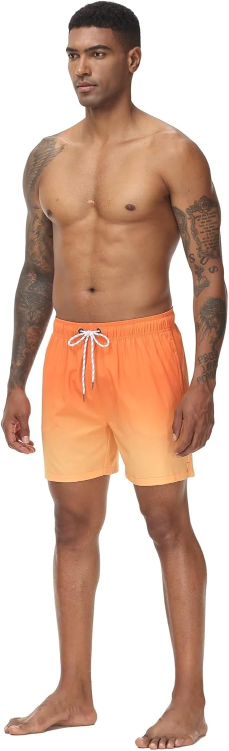 Tyhengta Men's Swim Trunks Quick Dry Bathing Suit Shorts with Zipper Pockets and Mesh Lining - Image 3