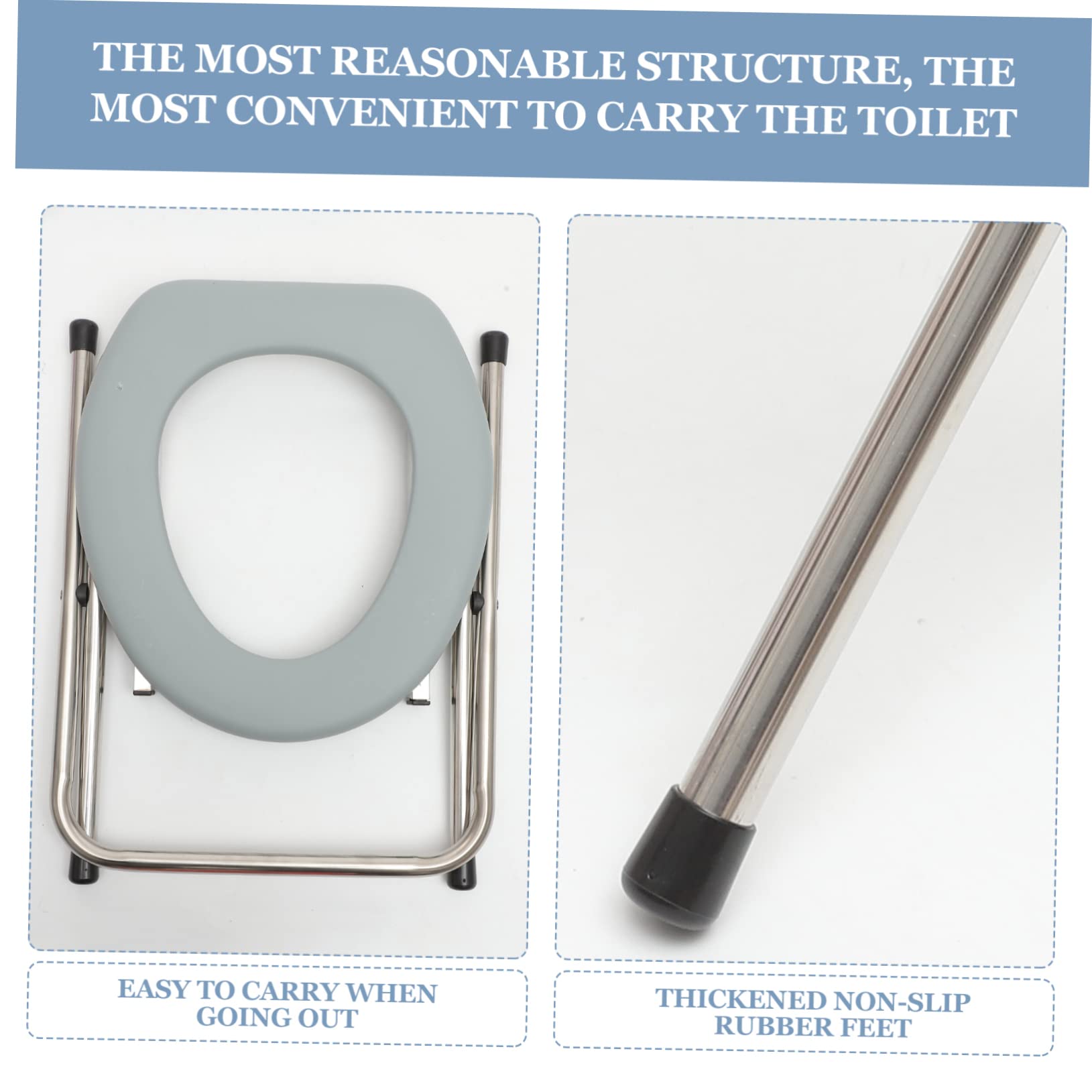 Didiseaon 1Pc Foldable Portable Toilet Stool for Elderly Pregnant Women Ergonomic Design Lightweight Durable for Indoor Outdoor Use Convenient Storage Easy to Clean