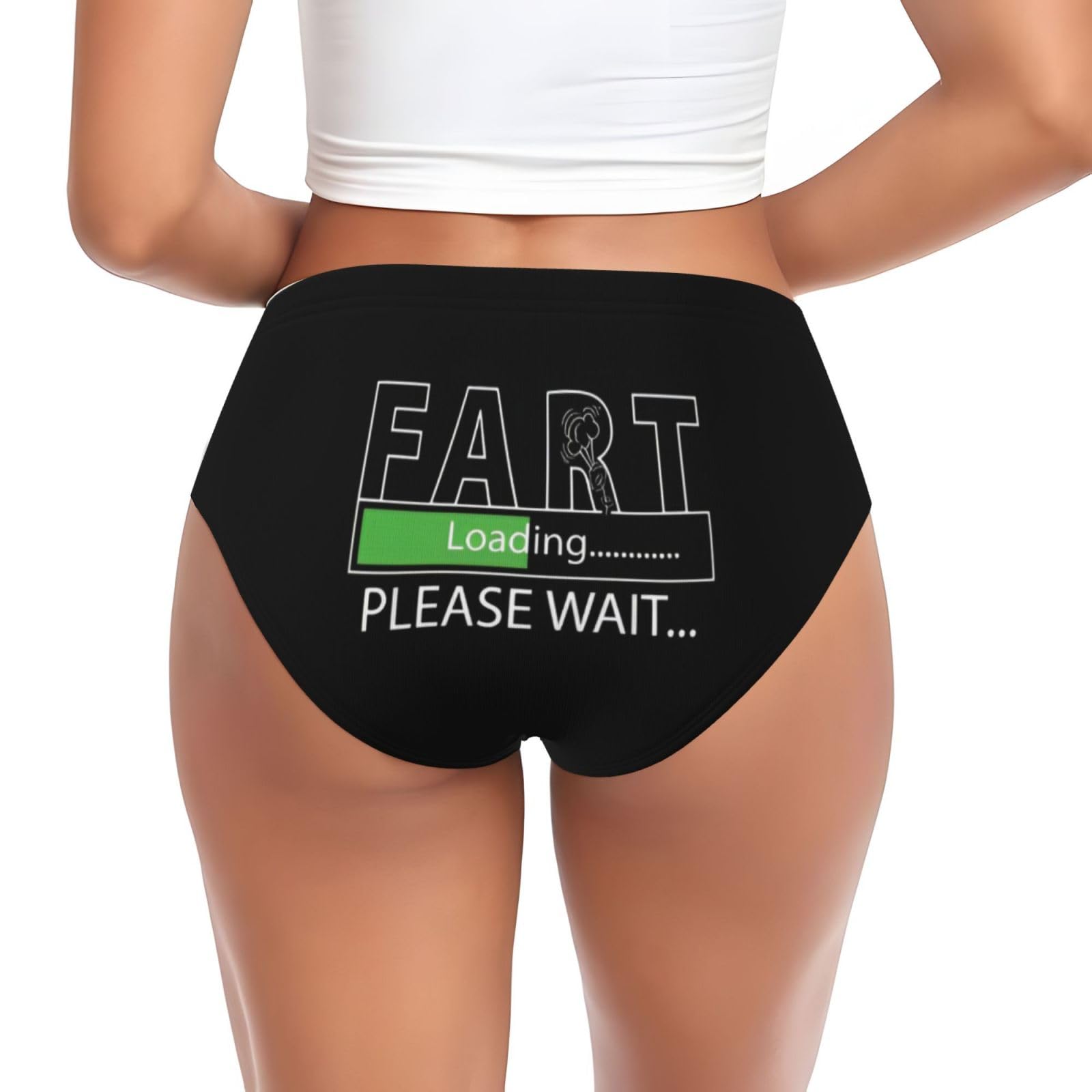 Smazdfxx Women's As Pic Fart Loading Funny Underwear Briefs Soft Stretch Breathable Panties Hipster Cheeky Panties Knickers