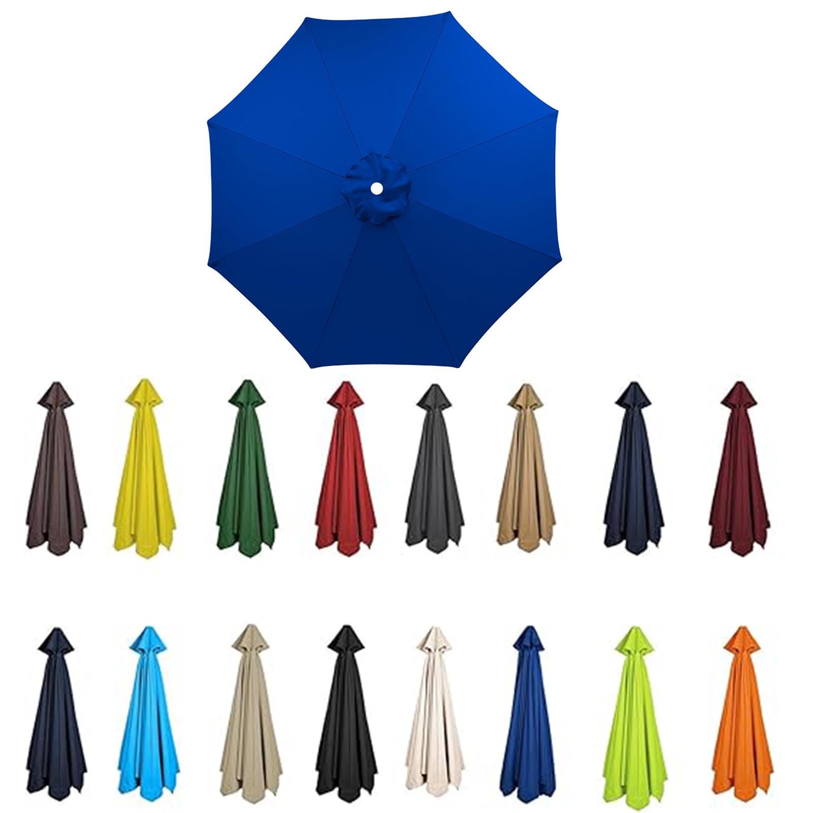 2m-3.5m Replacement Parasol Canopy, Umbrella Replacement Fabric, UPF 50+ Garden Parasol Replacement Canopy, Outdoor Replacement Fabric, 6/8 Rib for Garden Umbrella (Royal Blue,8ribs:2.7m/8.8ft)