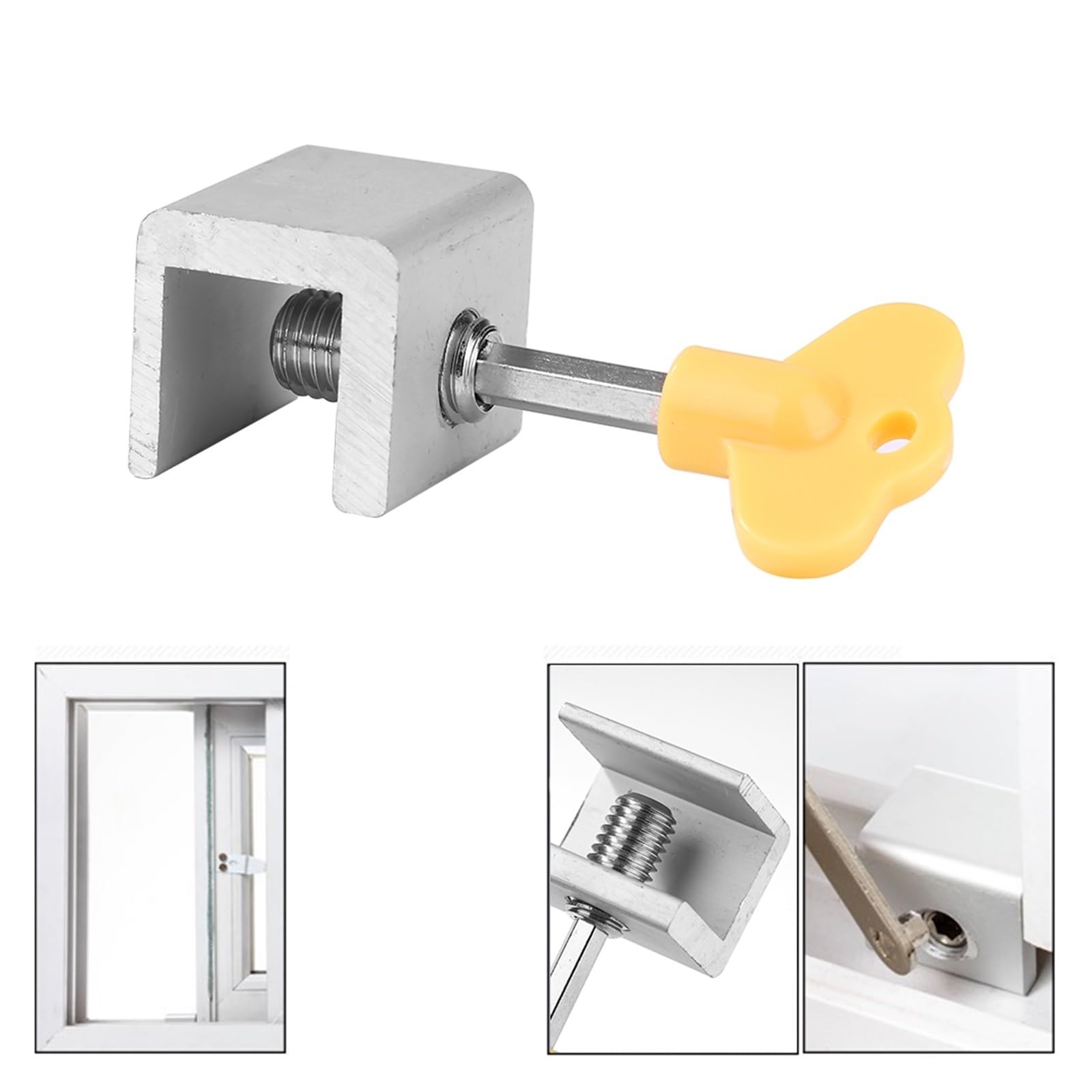 Serrures pour fenêtres coulissantes, Serrure à clé en alliage d'aluminium for fenêtres et portes coulissantes, plusieurs tailles disponibles(B 10pcs)