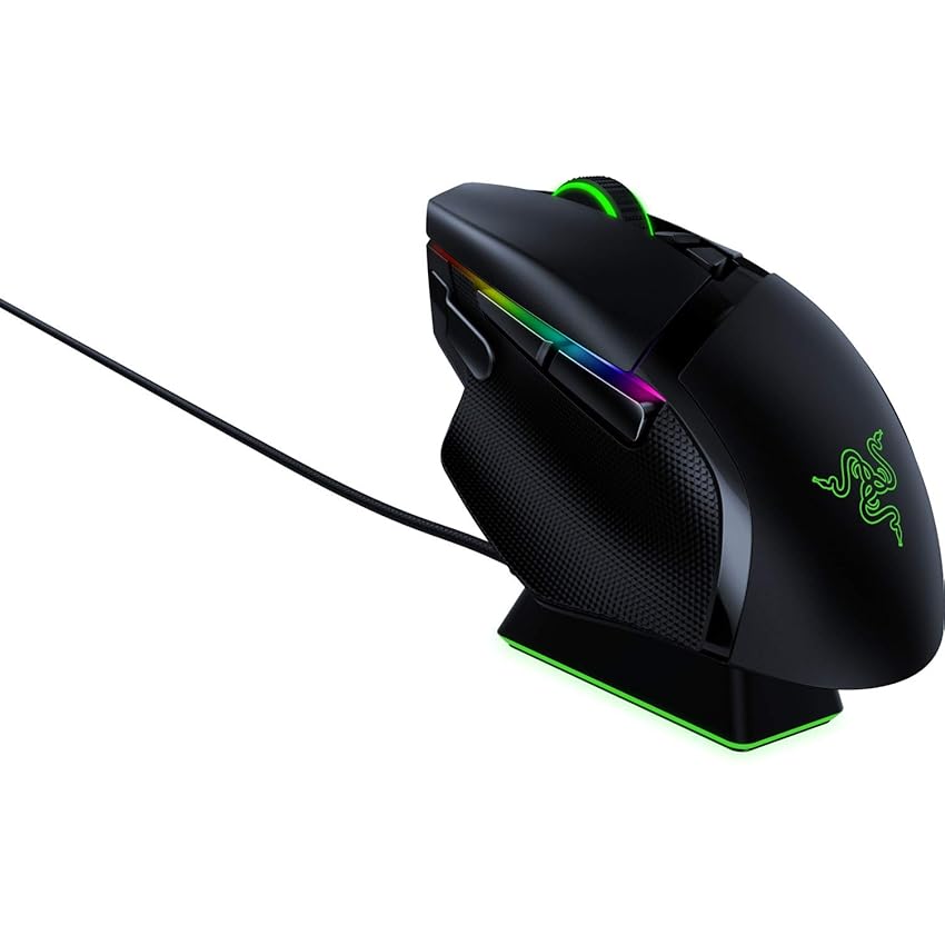 Immagine del prodotto Razer Basilisk Ultimate con Stazione Di Ricarica Mouse da Gioco Wireless con 11 Pulsanti Programmabili (Sensore Ottico 20k Focus +, Interruttore Ottico del Mouse) Nero