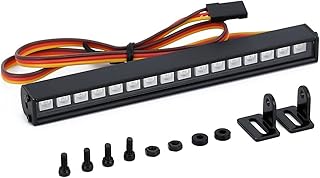 Para Axial Para SCX10 90046 D90 Para Traxxas Para TRX-4 1/10 Metal 16/22 Luz RC Lámpara Techo Barra Luz Colorida Coche Trepador De Control Remoto Accesorios De Piezas Accesorios Actualización RC(16 li