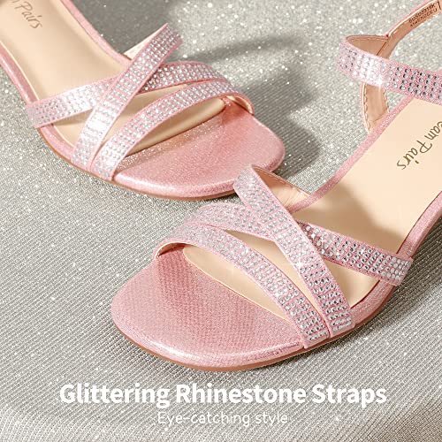 Dream Pairs Girls Sandals Low Heel Dress Open Toe Sandals Flower Wedding Party For Little Kid/Big Kid Sdsd2315K Size 13 Little Kid Rose Gold thumb #2