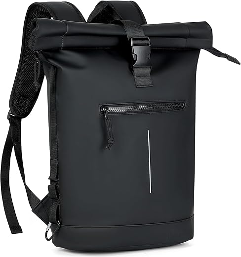 Lekeinchi Rolltop Rucksack Wasserdicht für Damen & Herren, Großer, mit Computerfach für 17 Zoll Laptop, Elegant Reiserucksack Daypack für Reisen,…