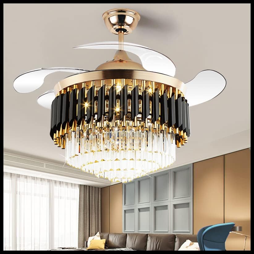Image of oltao Gracy Smart Chandelier Fan with Alexa /Google Home competiblity, BLDC Motor, Summer Winter Mode, Dimmable LED Light, Remote & Mobile App Control