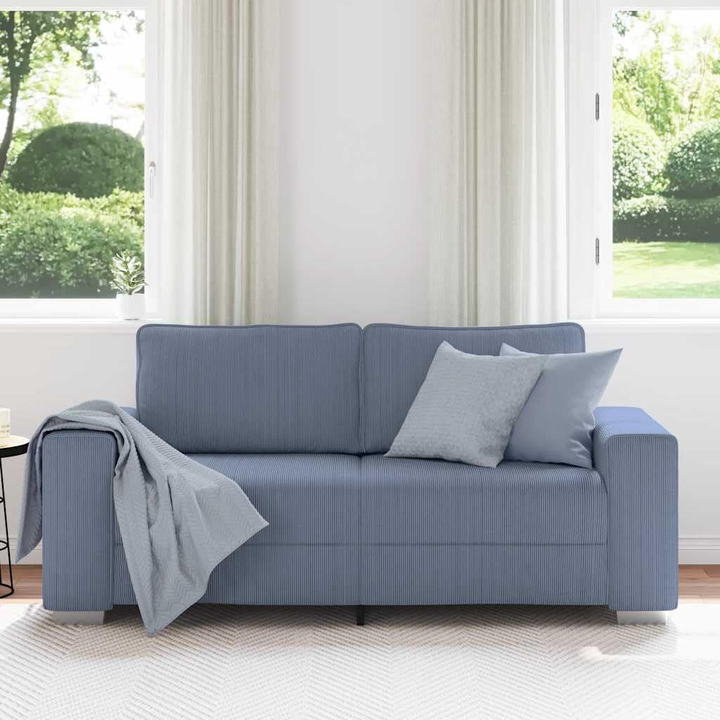 Niebieska sofa 180 x 77 x 82 cm sztruks