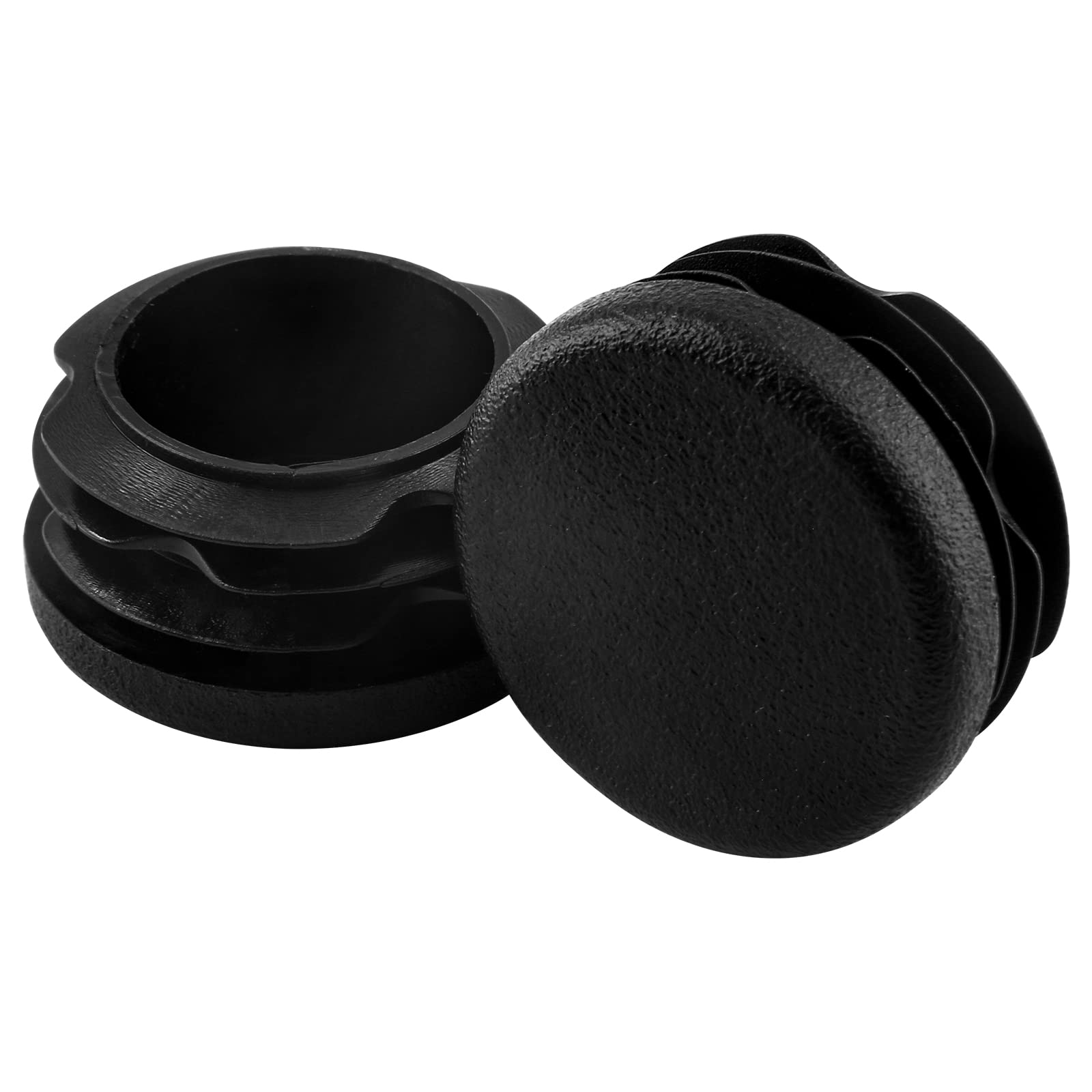 Jiozermi 12 Pcs 1-1/4" Round Plastic Plug, Black
