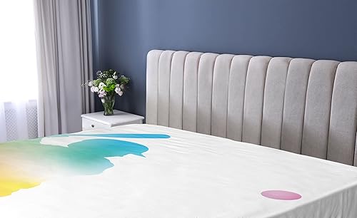 Miniatura 7 de Ambesonne Sábana bajera de Navidad, nariz roja de reno y sombrero de Papá Noel, bosque nevado, funda de cama con bolsillo profundo elástico para