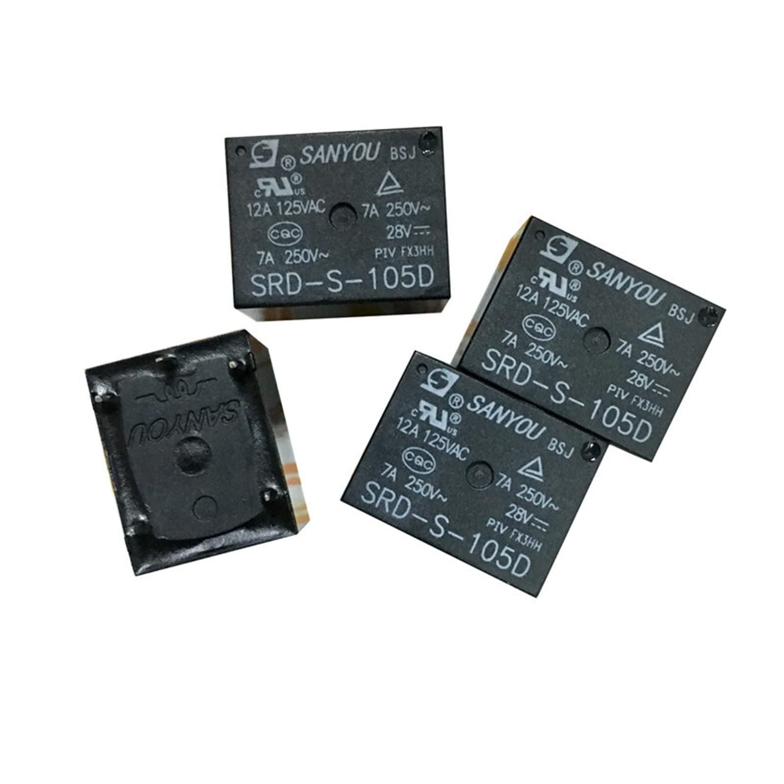 NIYAKA 5PCS SRD-S-105D DC 5V 12A SRD-D RELAY DIP 5PIN 1-CH 0.36W