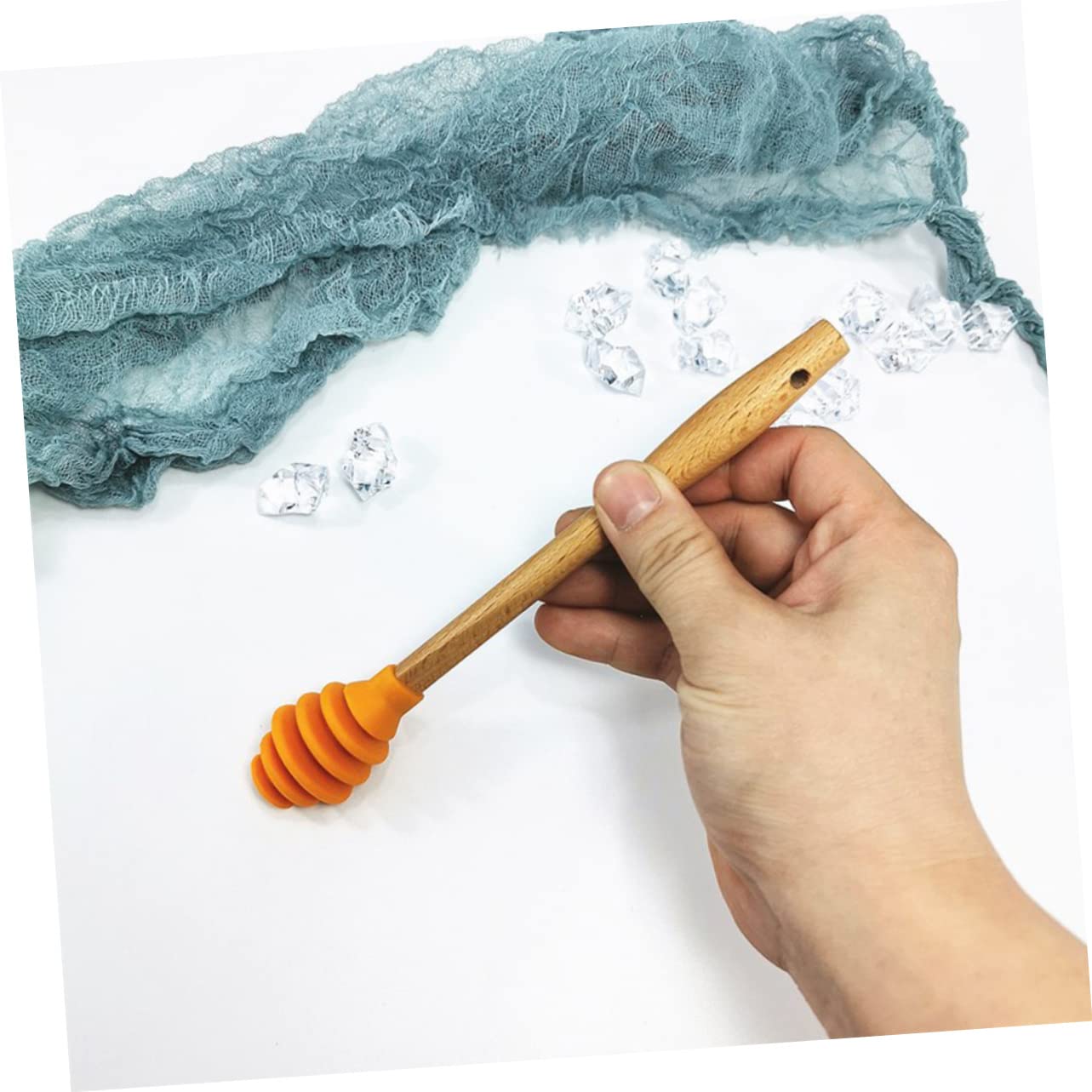 BRIGHTFUFU Silicone Honey Stirrer Rods Honey Wand Stir Sticks Non-abrasive Dipper Perfect for Pot