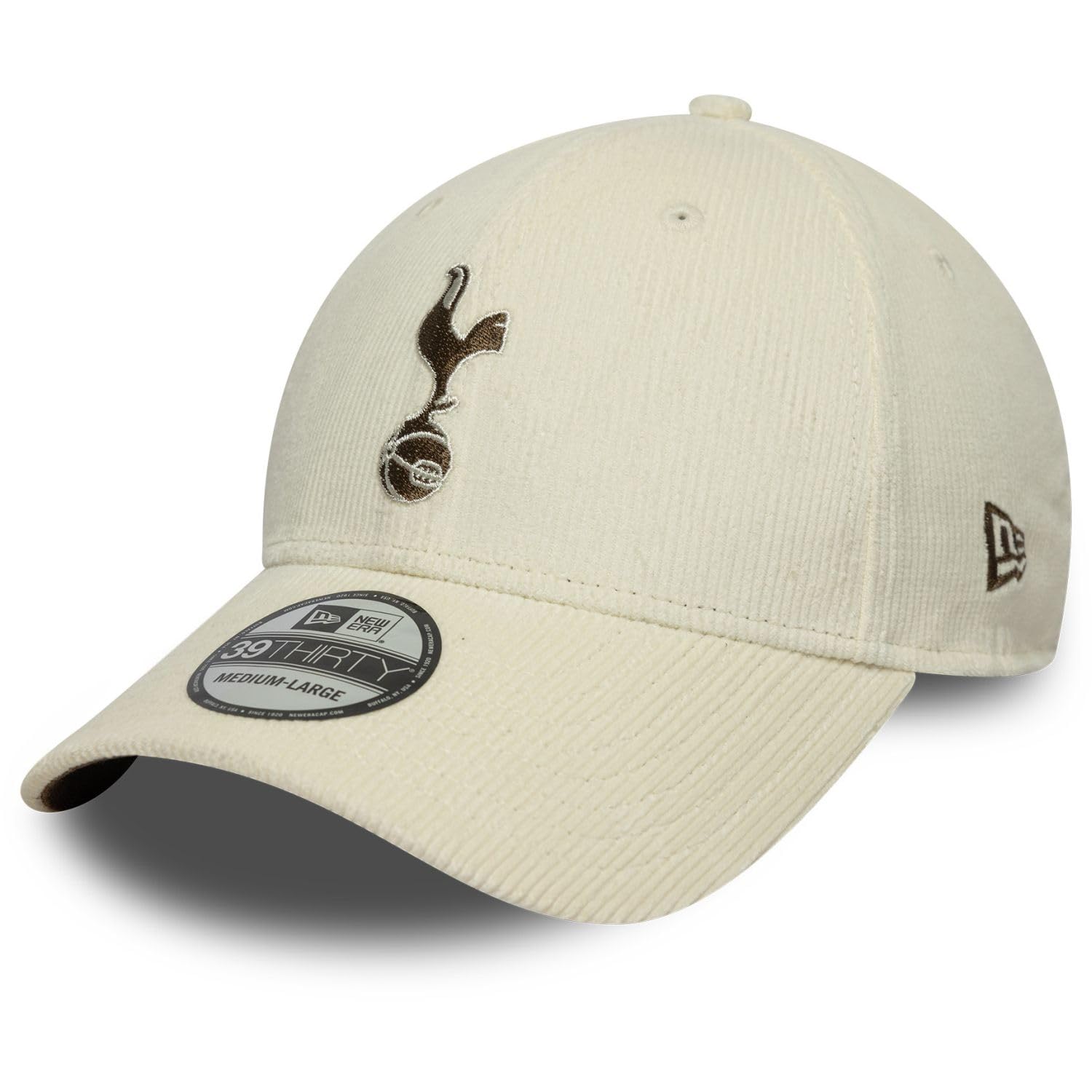New Era Unisex Beige 39Thirty Stretch Cap - Cord Tottenham Hotspur - L/Xl