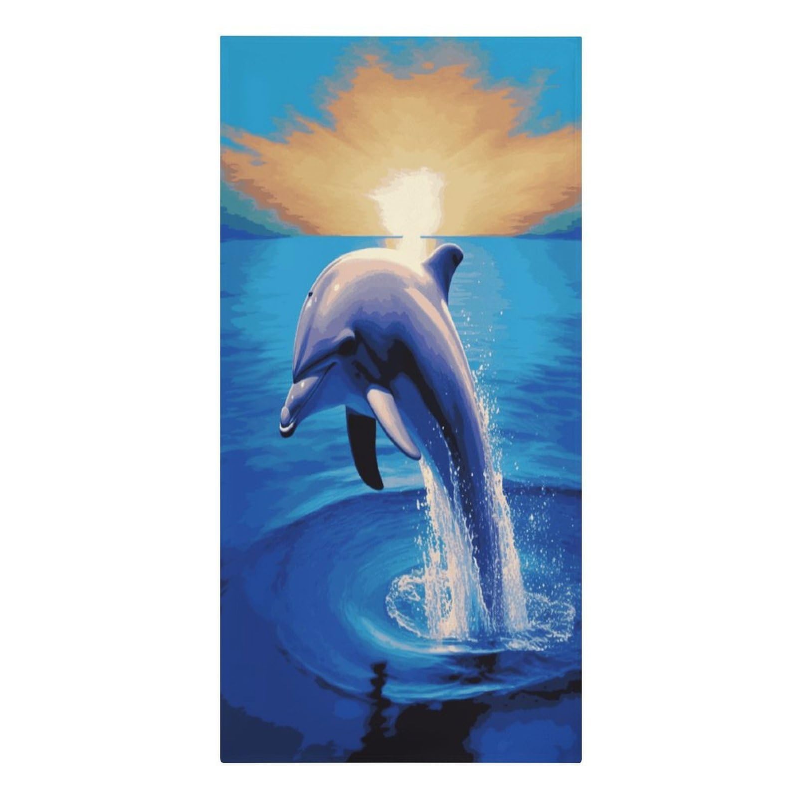 VstaDank Elegant Dolphin Beach Towels 30"x61" Microfiber Super Absorbent Large Bath Towels Cozy Soft Swim Travel Towel Quick Dry Thin Pool Towel Beach Accessories for Outdoor Adult