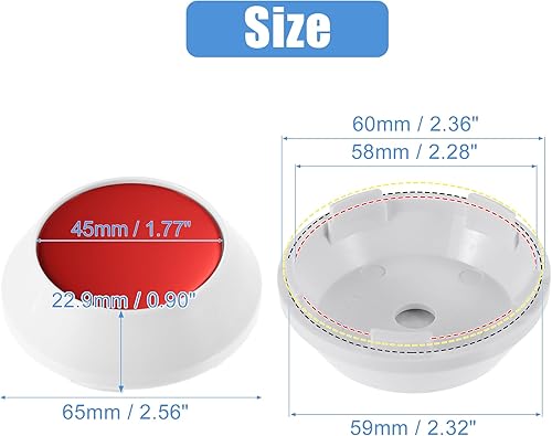 Miniatura 4 de ACROPIX Tapacubos centrales de rueda de automóvil de 2.559 in de diámetro con 5 clips para vehículo, color blanco y rojo, paquete de 4