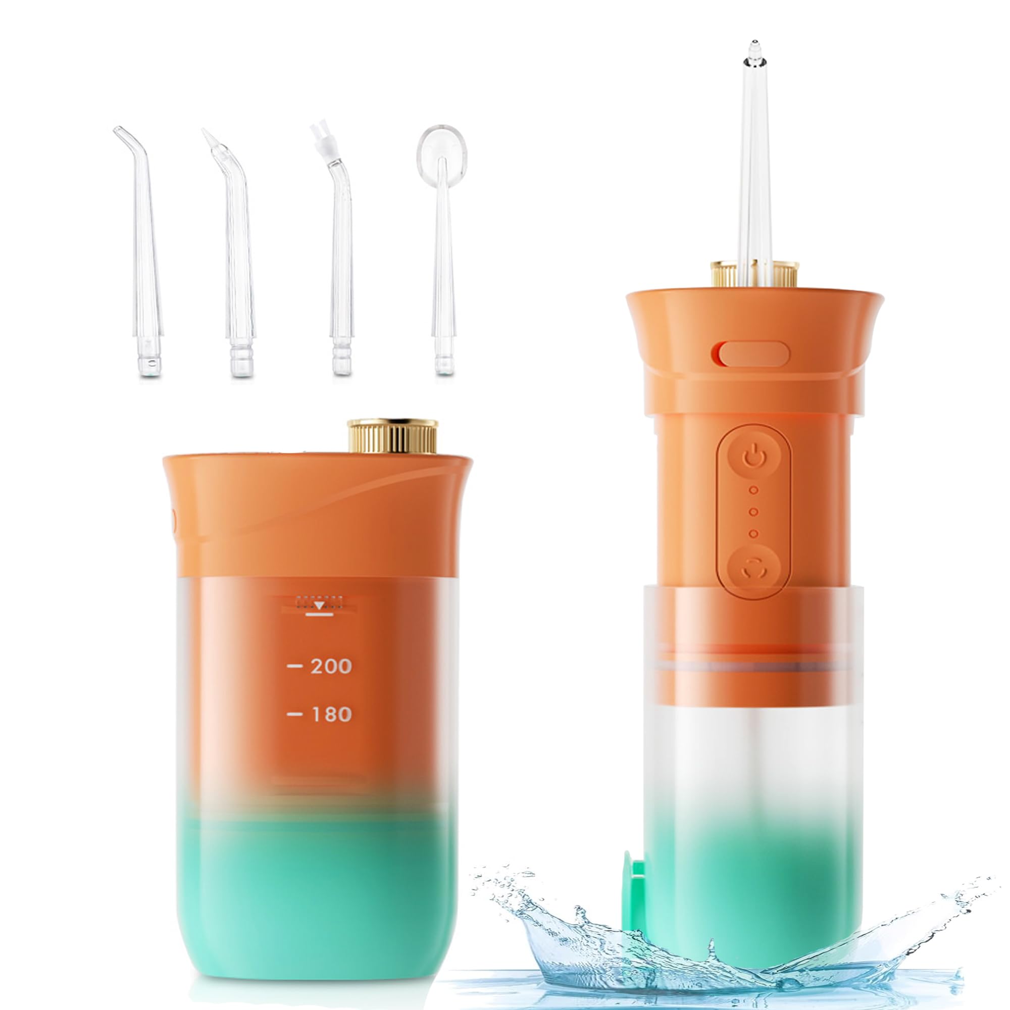us1984 Smart Water Flosser with 200ml water tank capacity | Portable & Rechargeable | IPX7 Waterproof | 3 Modes | 4 Nozzles | Dental Oral Irrigator Flossing at Home and Travel (Water Flosser)-picture-31
