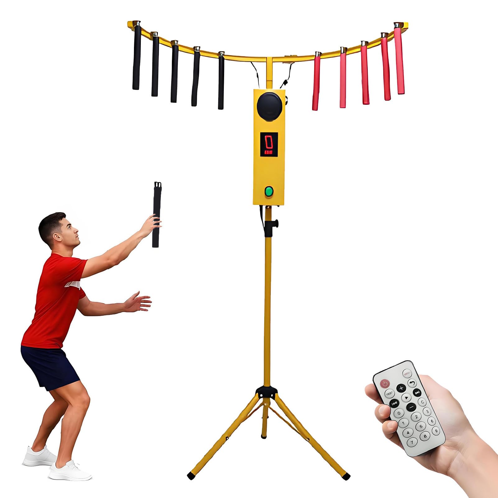 EpyGnom Hand Eye Coordination Catching Stick Game with Extendable tripod, Adjustable Speed Arcade Game Machine, Catching Stick Arcade Game for Rental, Party, Events, Carnivals, Bars Yellow