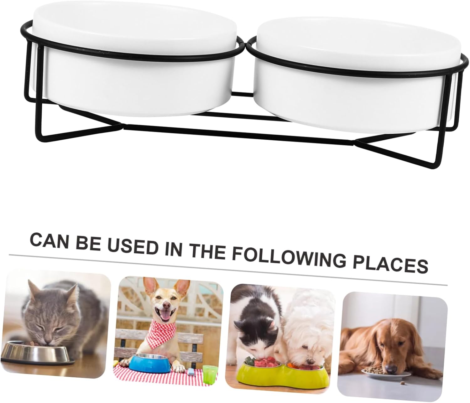 1set Pet Bowl Stand Elevated Cat Feeder Dog Drinking Bowl Non-tip Design for Easy Access to Food Water Stylish Matte Finish for Home Decor