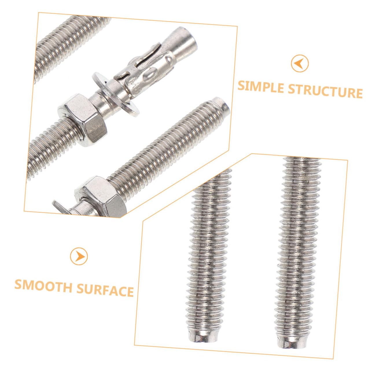 Drywall Anchors 2pcs Heavy Duty Wall Extension Screws Concrete Fasteners Wedge Design