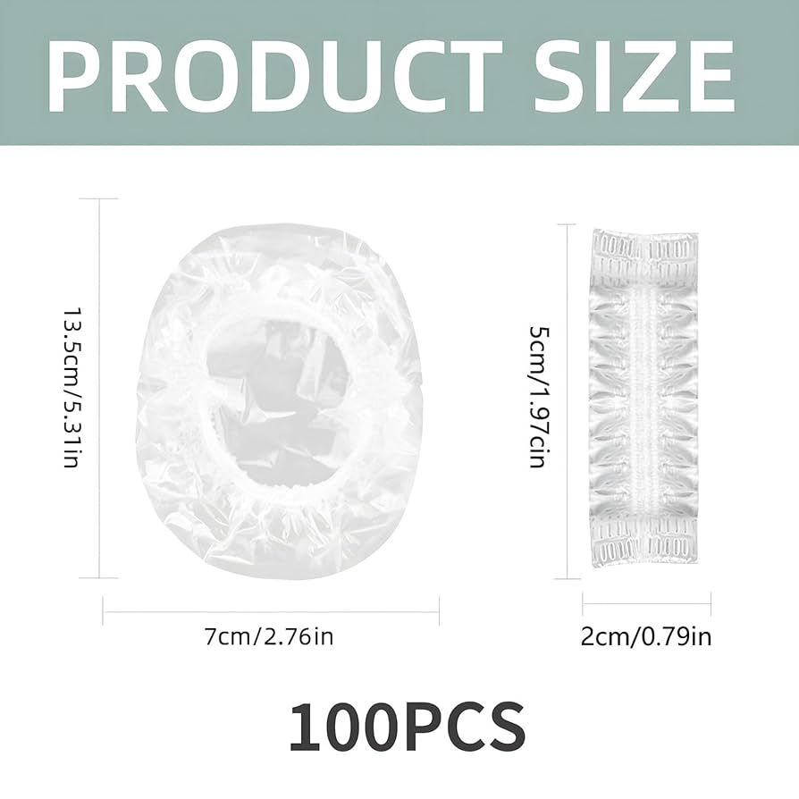 200 Copriorecchie Monouso Impermeabili Per Doccia - Trasparenti Con Fascia Elastica - Foto 3