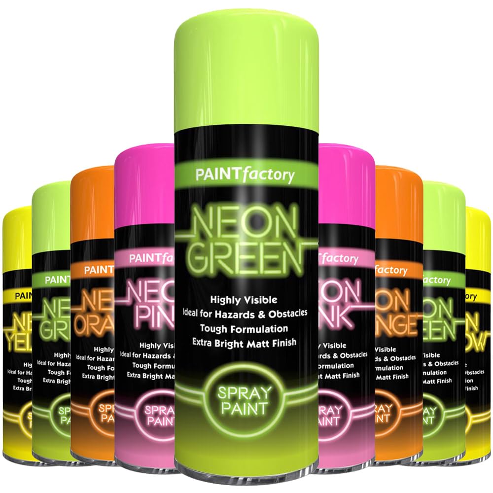 AlezyB 1 x Green Neon Spray Paint 400ml Fluorescent Bright Aerosol Extra Bright Graffiti (Banksey) Paint Assorted Colour