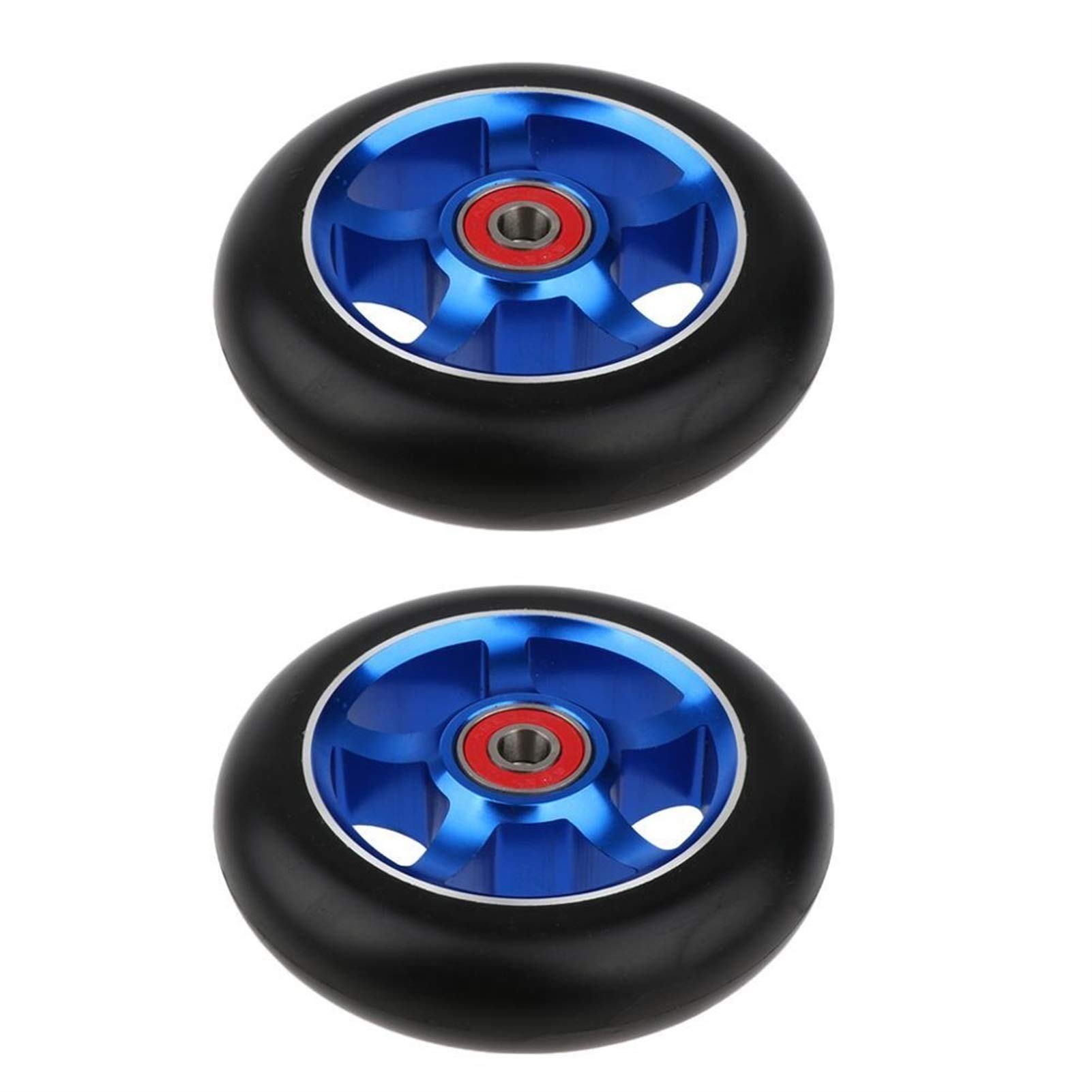 Ruedas De Scooter Freestyle Reemplazo de 2pcs 100mm Pro Scunt Scooter Ruedas con rodamientos (Color : Blue)