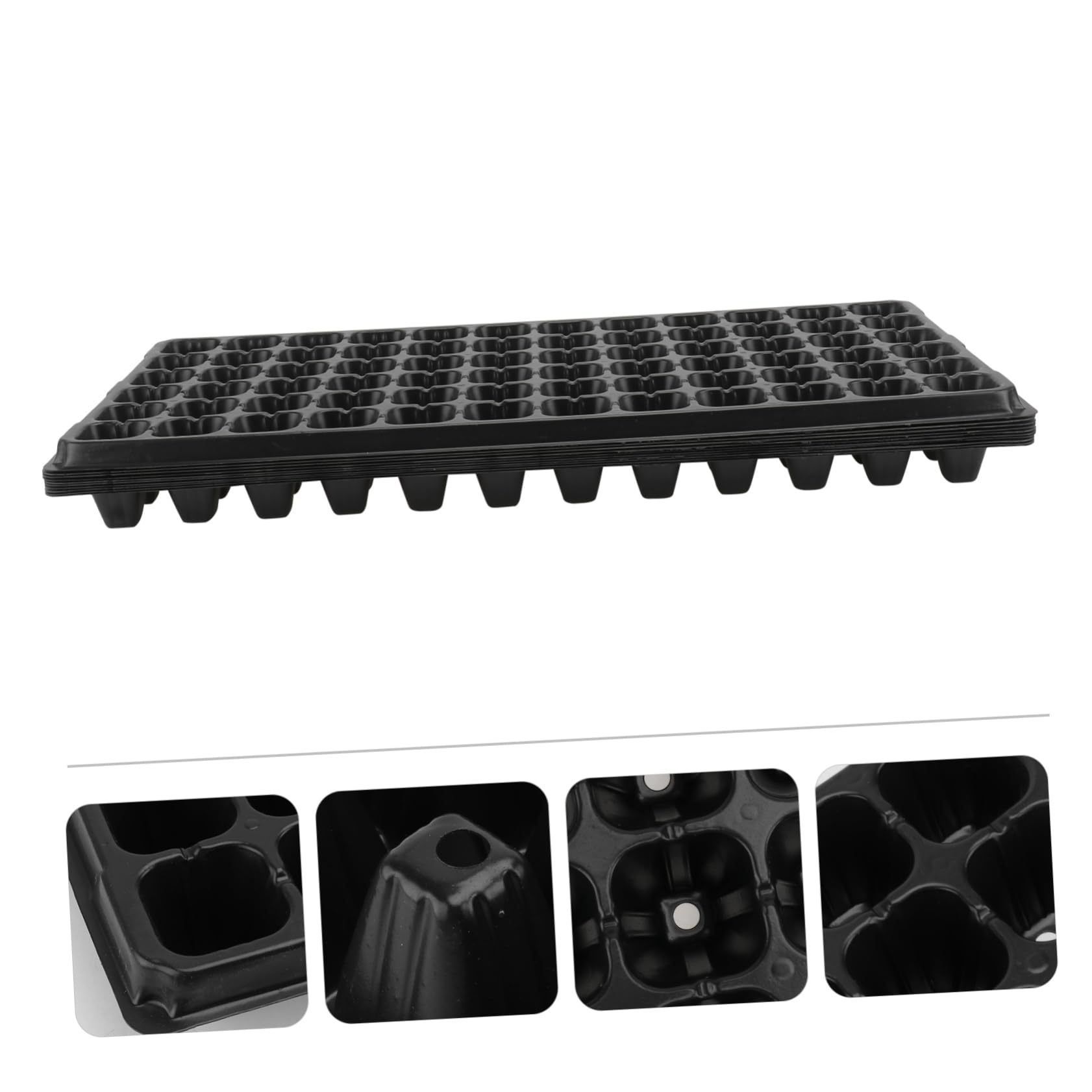 HANABASS 72-Loch PVC Keimschale Anzuchtplatte Für Samenkeimung Poröses Verdickungstablett Schwarz Leicht Und Verschleißfest Für Gartenbau Und Landwirtschaft