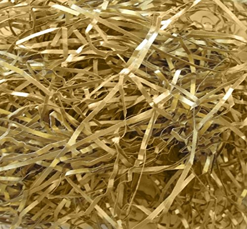 100 Grams of Metallic Gold Luxury Hamper Shred Gift Packaging - Extra Soft Shredded Tissue Paper