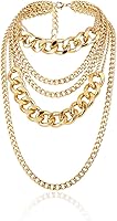 CSIYANJRY99 Chunky Gold Necklaces for Women - Multilayer Punk 80s Hip Hop Layered Cuban Link Chain Statement Necklace
