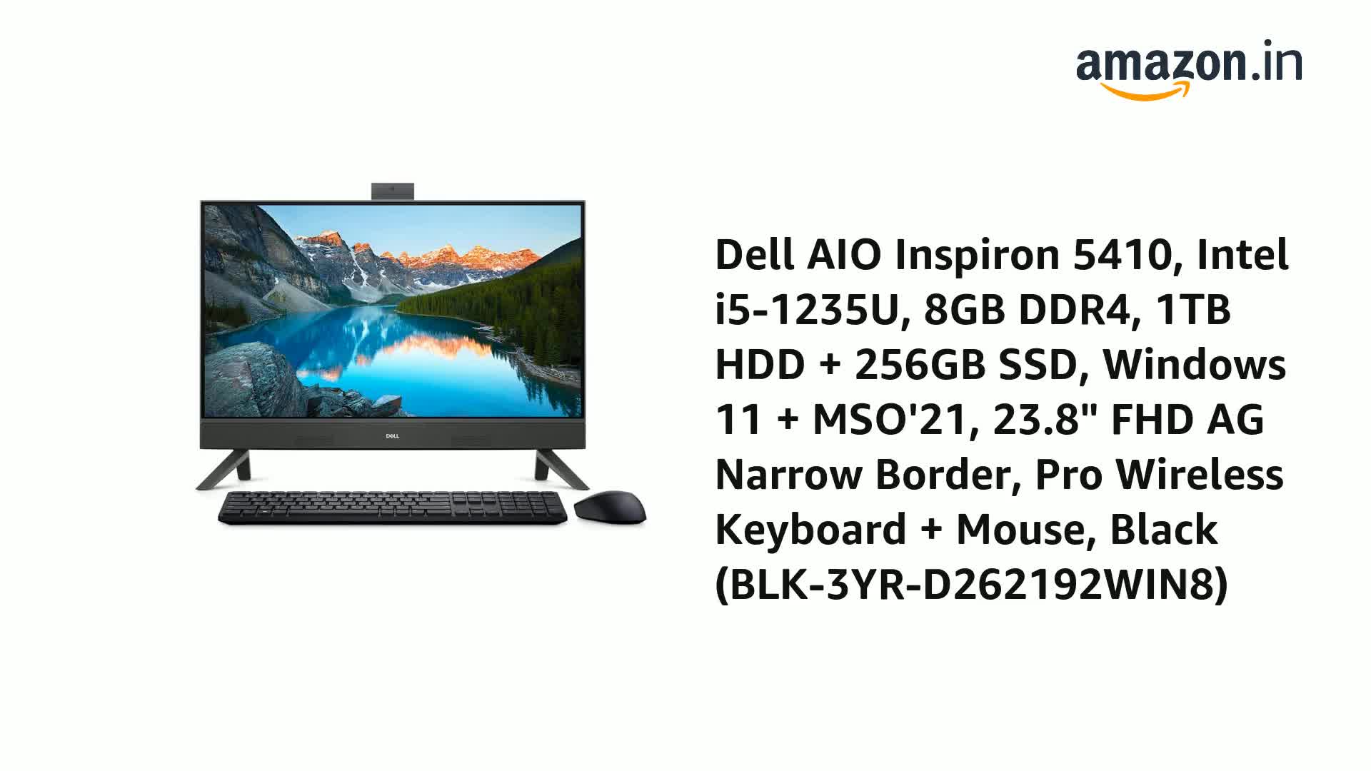 Dell 第12世代i5-1235U Dell Inspiron24 5410 Dell All-in-One PC Inspiron 5410, Intel Core i5-1235U Processor