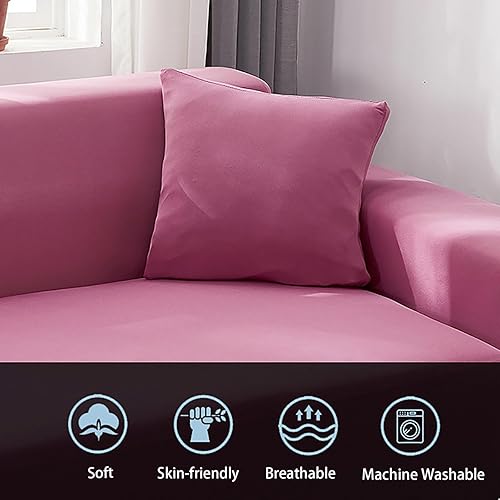 Miniatura 6 de Konsilsa Funda elástica para sofá en forma de L, funda completa para sofá de 1234 plazas, protector de muebles suave, antideslizante, lavable a