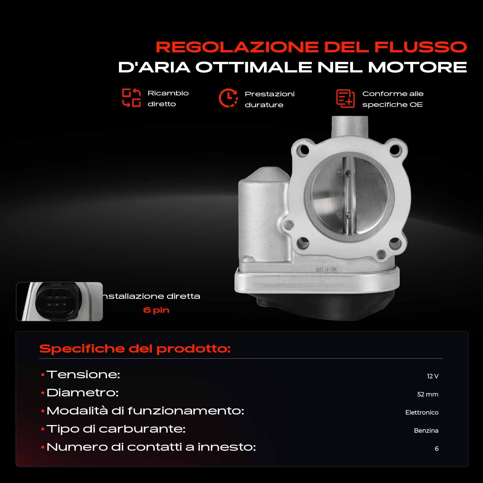 Frankberg Collettore valvola a farfalla Compatibile con Golf IV 1J1 Polo 9A 9N Cordoba 6K1 6K2 Ibiza II 6K1 B.o.r.a 1J2 Leon 1M1 Toledo II 1M2 Fabia I 6Y2 Replace# 408238373R002
