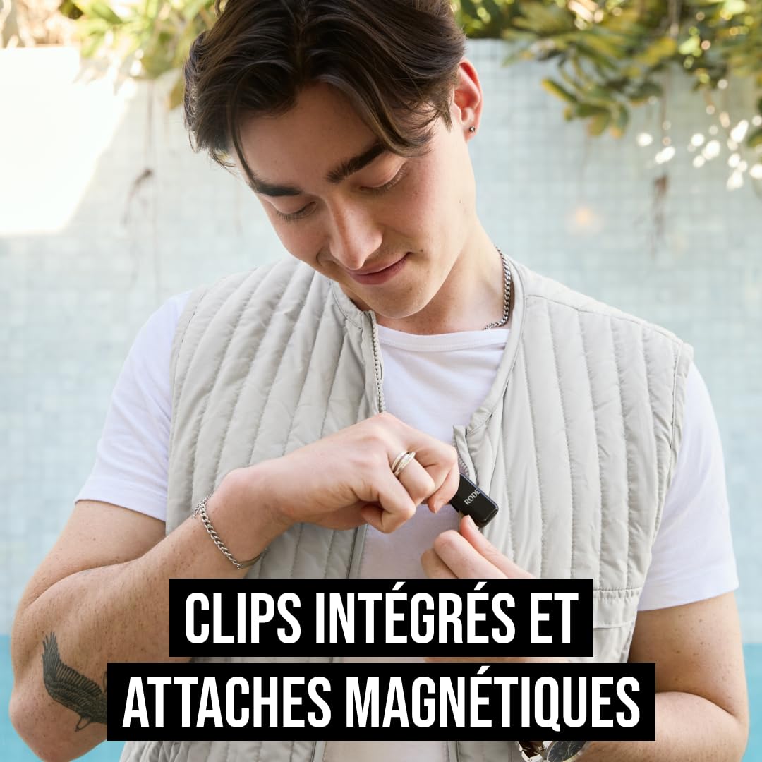 RØDE Wireless Micro, Microphone sans Fil Compact, Deux micros avec boîtier de Charge pour l’Enregistrement vidéo sur Smartphone et la création de Contenu, Lightning (Noir)