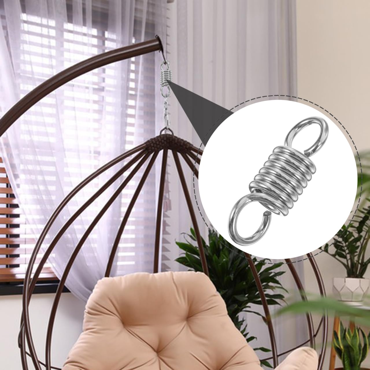 BESPORTBLE Hammock Chair Spring: 2pcs Swing Hooks Heavy Duty, Metal Hammock Spring, Replacement Swing Hook 7x40x130mm - Image 3