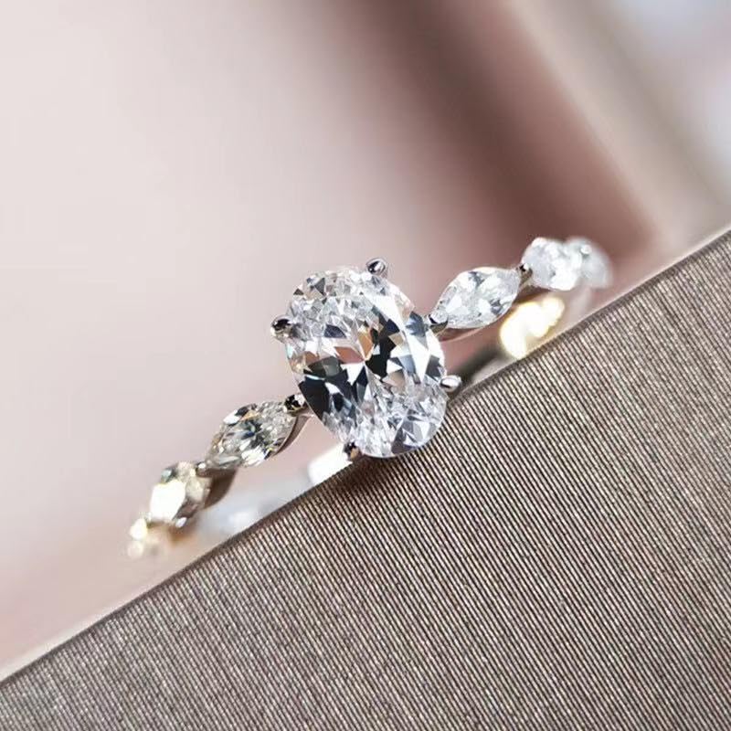 Moissanite Rings Princess Square Diamond Ring Fashion 3CT 925 Sterling Silver Engagement Rings Oval CZ Wedding Promise Rings for Her Classic Simulated Diamond Bands for Women Size 72