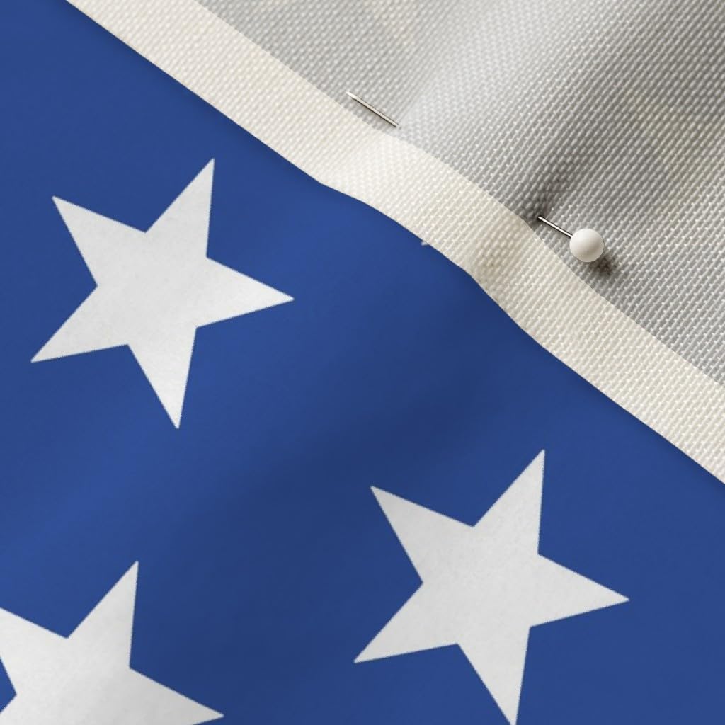 Spoonflower Fabric - Stars White Blue Medium Flag July 4Th Americana USA Printed on Upholstery Velvet Fabric Fat Quarter - Upholstery Home Decor Bottomweight Apparel