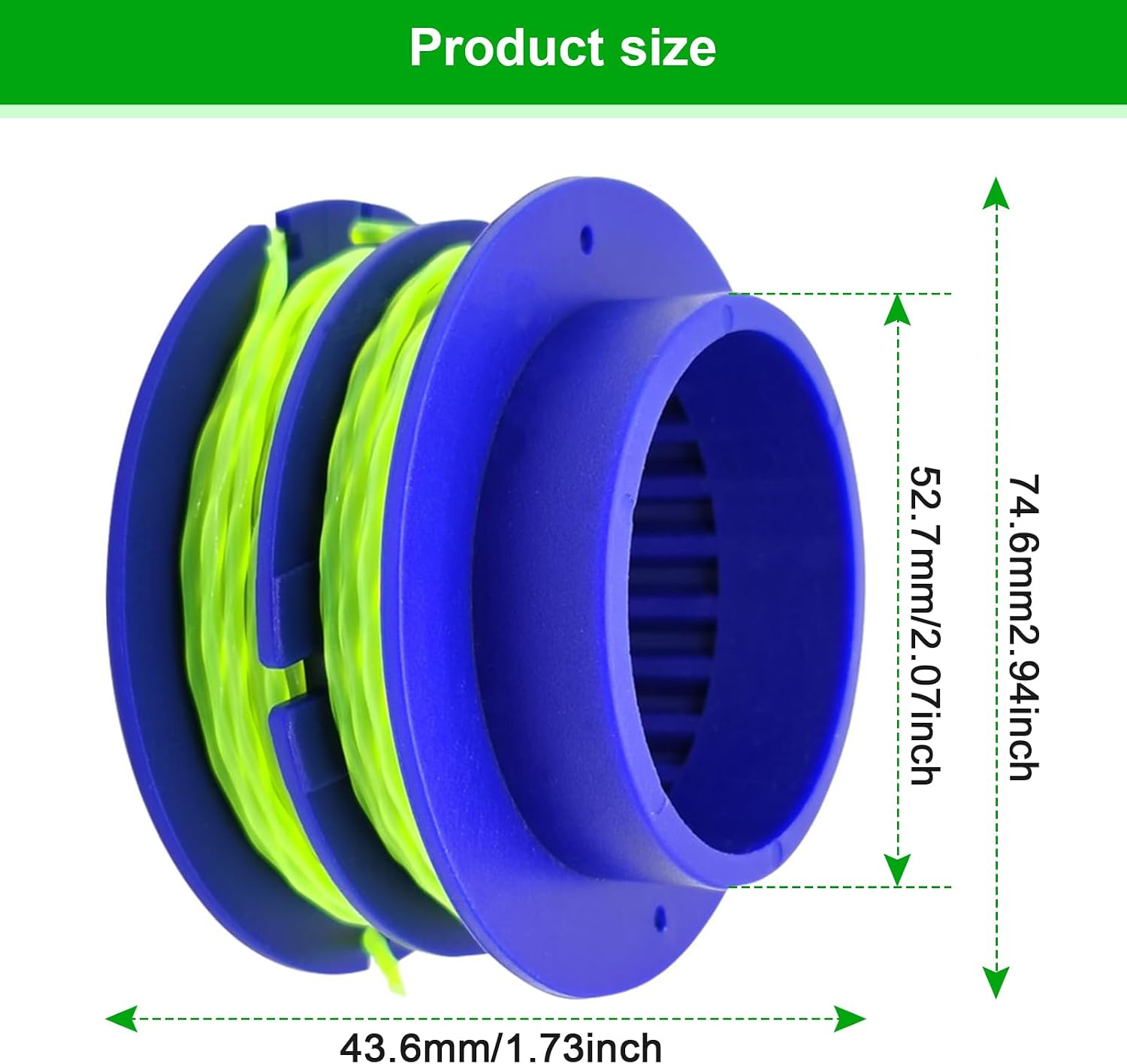 KLS124-03 Dual-line Spool 0.080'' 20Ft Compatible with Kobalt 24-Volt KST 2024A-03 KST1124B-03 Max Weed Wacker String Trimmer,Replacement for Kobalt Weed Eater String,8-Spool