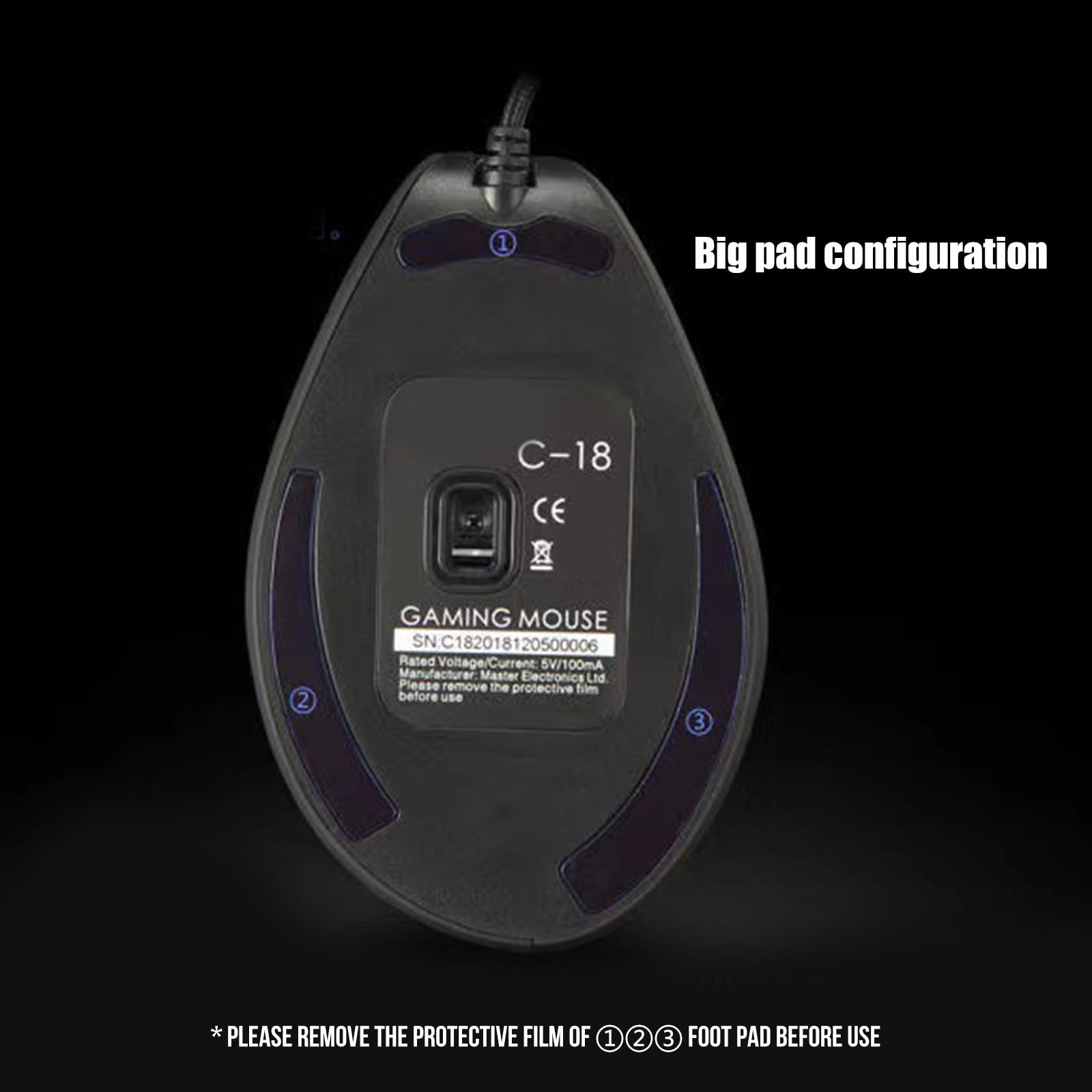 PLCPDM Da gioco verticale Joystick ergonomico con cavo programmabile 10000 DPI per Giocatori computer Accessori per