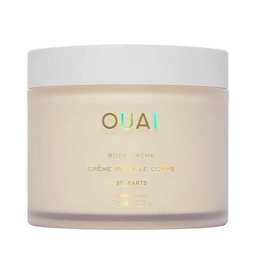 OUAI Body Cream, St. Barts - Hydrating Whipped Body Cream with Cupuaçu Butter, Coconut Oil and Squalane - Softens Skin and Delivers Healthy-Looking Glow - Sulfate-Free Skin Care (7.5 Oz) - St. Barts - 7.5 Ounce (Pack of 1)