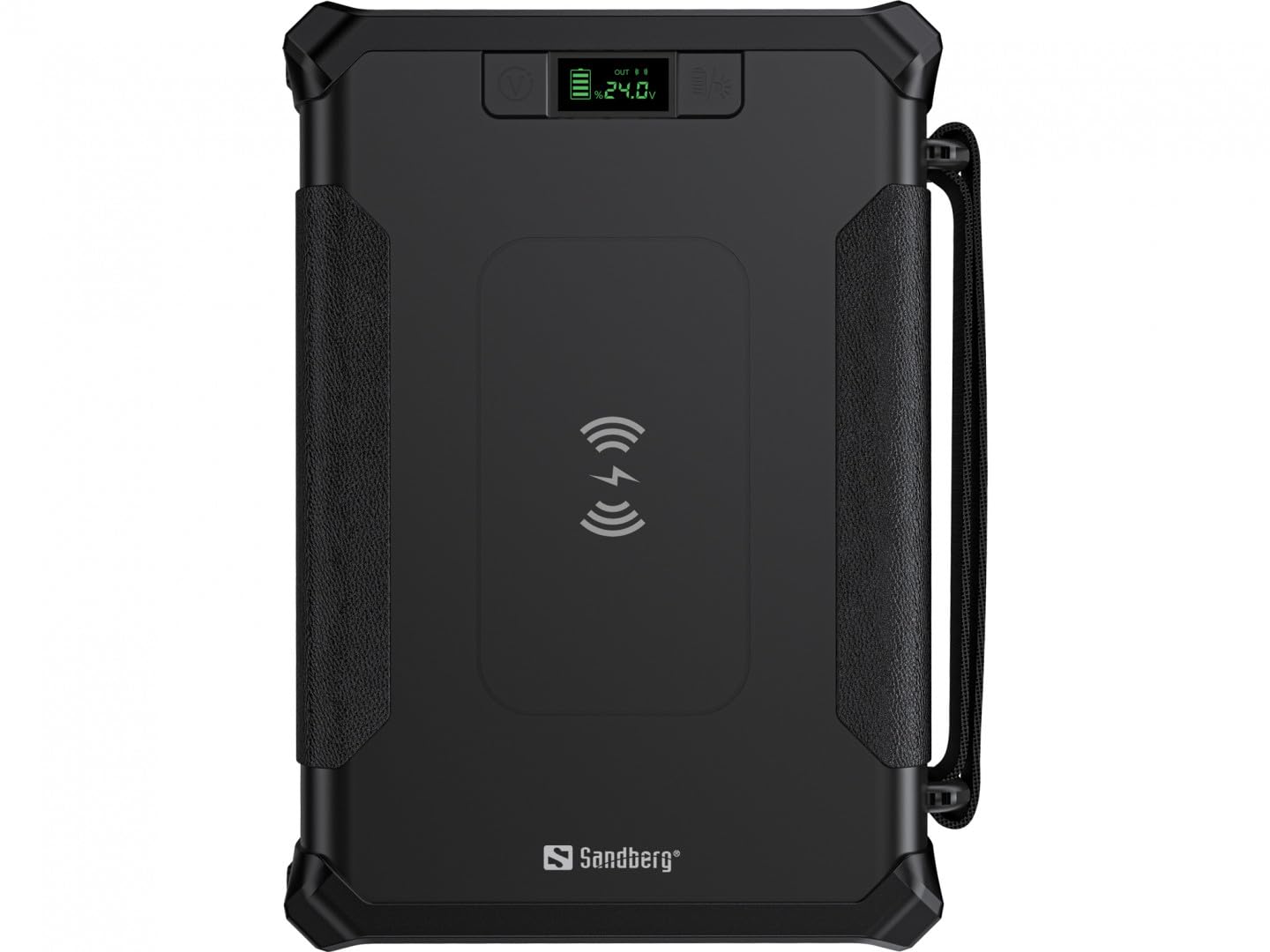 Sandberg Survivor Powerbank 8in1 96000, Tragbares Ladegerät, Extreme Kapazität, Kabelloses Laden, USB-C, 12V/15A Zigarettenanzünder Output, Laptop DC-Ausgang, Schnellladegerät, Taschenlampe