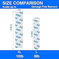 Vista 2 de ADY Clear Picture Hanging Strips 40 Pack, Removable Double Sided Tape Damage Free for Wall, Refill Adhesive Strips for Rent Room, Nano Transparent