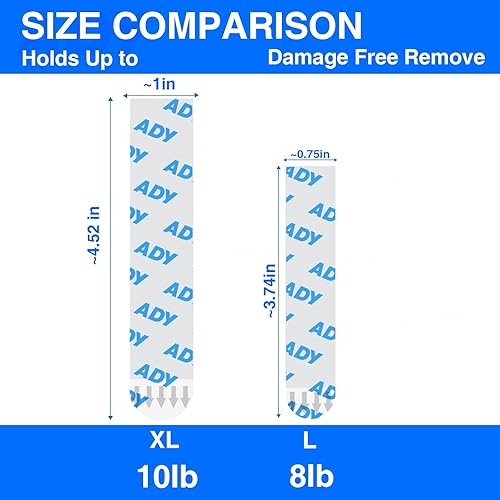 Miniatura 2 de ADY Cinta extraíble de doble cara resistente, paquete de 40 unidades, tiras transparentes para colgar cuadros de 40 libras, libres de daños para