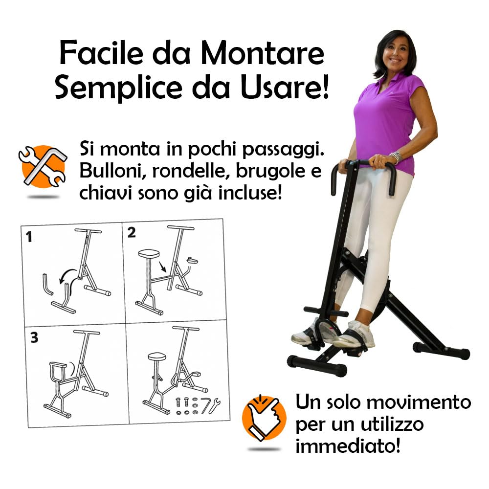 GIORGIO MASTROTA Total Power Crunch Originale Media Shopping con Display e App Fitness|Attrezzo macchinario panca multifunzione palestra in casa ripiegabile|Glutei Addominali Gambe Braccia Aerobica