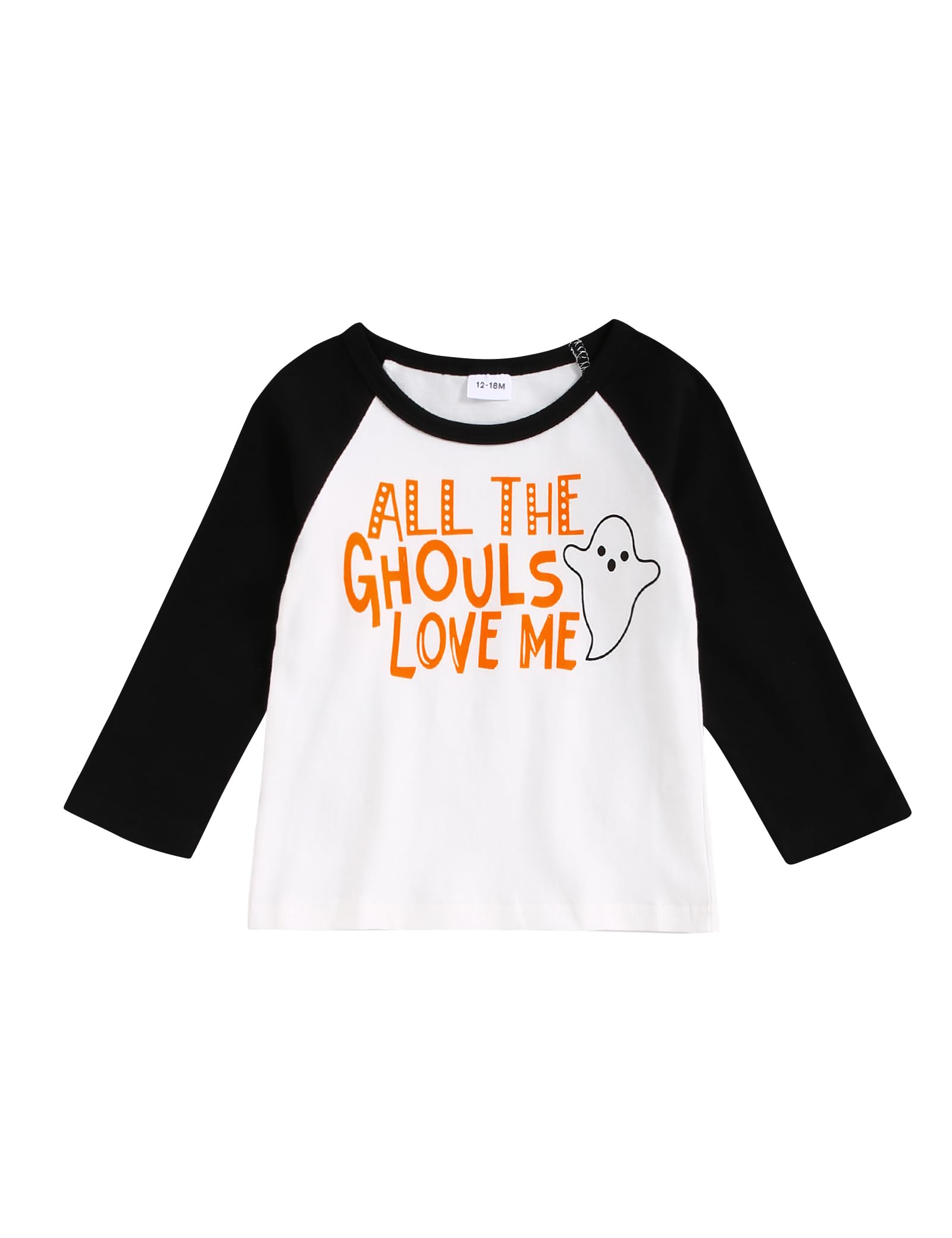 RCPATERN Toddler Baby Boy Halloween Shirt T-Shirts Raglan Baseball Tees Kids Winter Clothes for 1-5 Years