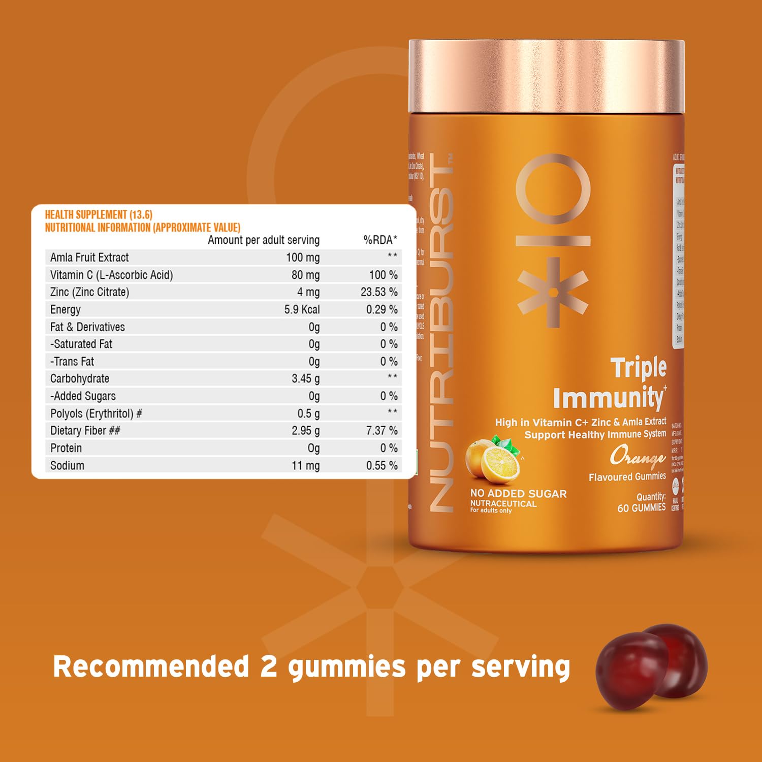 Daily Immunity Boost Combo: Health & Vitality Multivitamin Gummies + Triple Immunity Gummies with Vitamins, Zinc & Amla Extract | Daily Wellness & Energy | No Added Sugar (Pack of 2X60) Daily Immunity Boost Combo: Health & Vitality Multivitamin Gummies + Triple Immunity Gummies with Vitamins, Zinc & Amla Extract | Daily Wellness & Energy | No Added Sugar (Pack of 2X60)