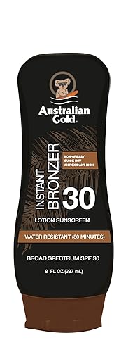 Miniatura 1 de Australian Gold Loción de protección solar con bronceador instantáneo amplio espectro resistente al agua no grasa sin oxibenzona libre de crueldad